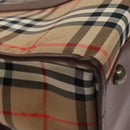 Burberrys Nova Check Boston Bag Canvas Beige Auth yk17113-10