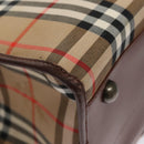 Burberrys Nova Check Boston Bag Canvas Beige Auth yk17113-12