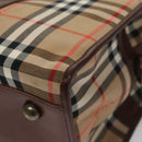 Burberrys Nova Check Boston Bag Canvas Beige Auth yk17113-13