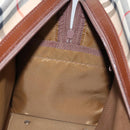 Burberrys Nova Check Boston Bag Canvas Beige Auth yk17113-19