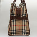 Burberrys Nova Check Boston Bag Canvas Beige Auth yk17113-4