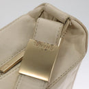 CHANEL Choco Bar Shoulder Bag Leather White CC Auth yk17128-10