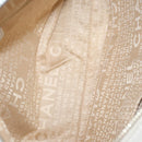 CHANEL Choco Bar Shoulder Bag Leather White CC Auth yk17128-11