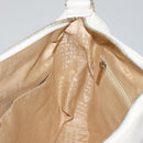 CHANEL Choco Bar Shoulder Bag Leather White CC Auth yk17128-20