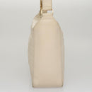 CHANEL Choco Bar Shoulder Bag Leather White CC Auth yk17128-3