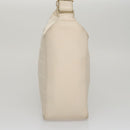 CHANEL Choco Bar Shoulder Bag Leather White CC Auth yk17128-4