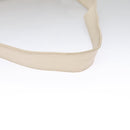 CHANEL Choco Bar Shoulder Bag Leather White CC Auth yk17128-7