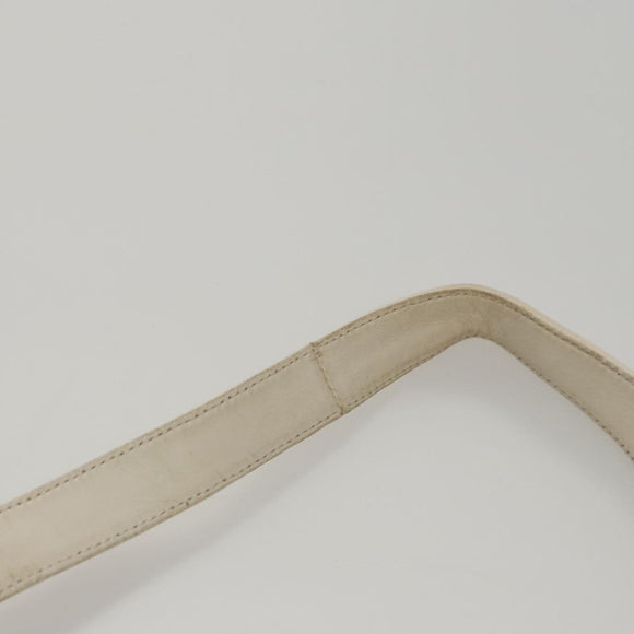 CHANEL Choco Bar Shoulder Bag Leather White CC Auth yk17128