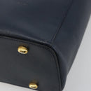 CELINE Hand Bag Leather Navy Auth yk17129-9