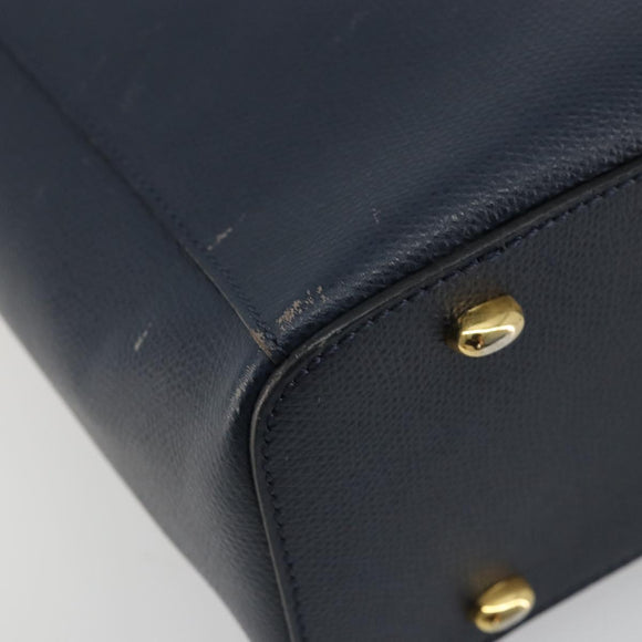 CELINE Hand Bag Leather Navy Auth yk17129