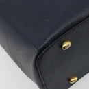 CELINE Hand Bag Leather Navy Auth yk17129-16