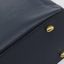 CELINE Hand Bag Leather Navy Auth yk17129-10