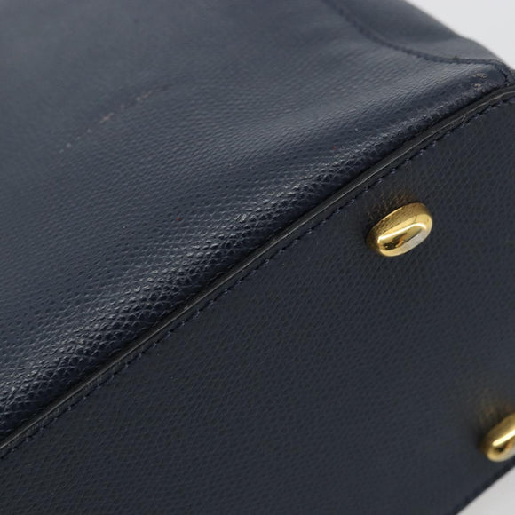 CELINE Hand Bag Leather Navy Auth yk17129