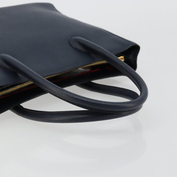 CELINE Hand Bag Leather Navy Auth yk17129