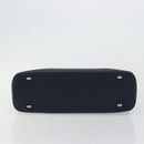 CELINE Hand Bag Leather Navy Auth yk17129-5
