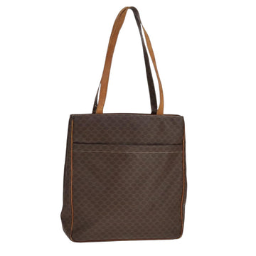 CELINE Macadam Canvas Tote Bag PVC Brown Gold Auth yk17143