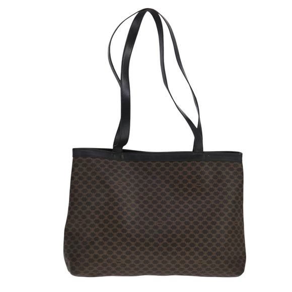 CELINE Macadam Canvas Tote Bag PVC Leather Black Auth yk17145