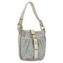 CELINE C Macadam Canvas Shoulder Bag Light Blue Auth yk17148-1