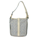 CELINE C Macadam Canvas Shoulder Bag Light Blue Auth yk17148-2