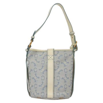 CELINE C Macadam Canvas Shoulder Bag Light Blue Auth yk17148 - 0