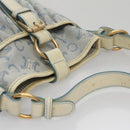CELINE C Macadam Canvas Shoulder Bag Light Blue Auth yk17148-6