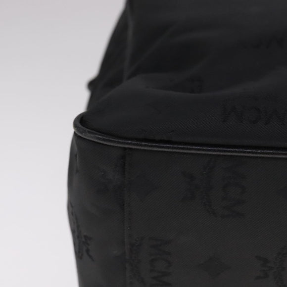 MCM Vicetos Logogram Chain Shoulder Bag Nylon Black Auth yk17160