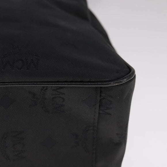 MCM Vicetos Logogram Chain Shoulder Bag Nylon Black Auth yk17160