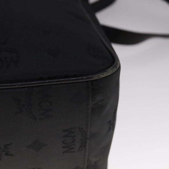 MCM Vicetos Logogram Chain Shoulder Bag Nylon Black Auth yk17160