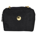 MCM Vicetos Logogram Chain Shoulder Bag Nylon Black Auth yk17160-2