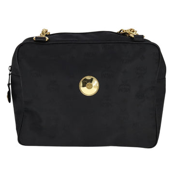 MCM Vicetos Logogram Chain Shoulder Bag Nylon Black Auth yk17160 - 0