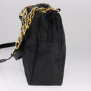 MCM Vicetos Logogram Chain Shoulder Bag Nylon Black Auth yk17160-5