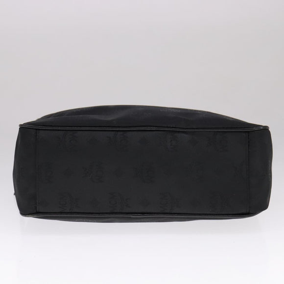 MCM Vicetos Logogram Chain Shoulder Bag Nylon Black Auth yk17160