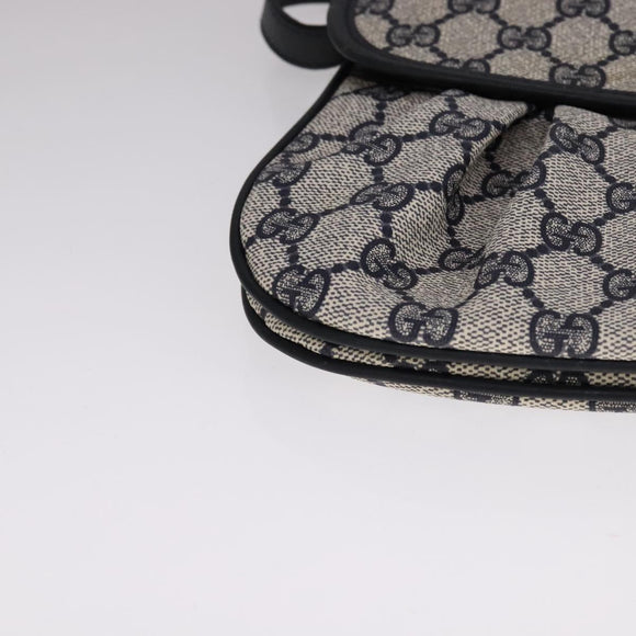 GUCCI GG Supreme Sherry Line Shoulder Bag PVC Red Navy Auth yk17172