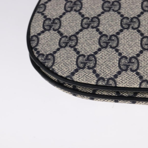 GUCCI GG Supreme Sherry Line Shoulder Bag PVC Red Navy Auth yk17172