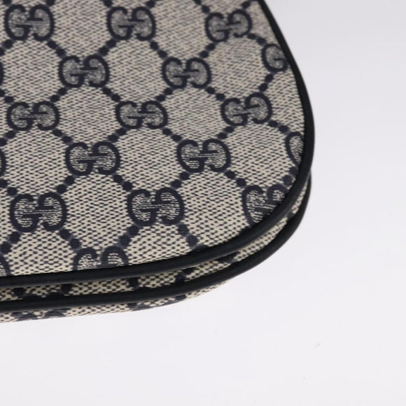 GUCCI GG Supreme Sherry Line Shoulder Bag PVC Red Navy Auth yk17172