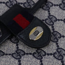 GUCCI GG Supreme Sherry Line Shoulder Bag PVC Red Navy Auth yk17172-14