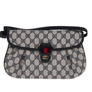 GUCCI GG Supreme Sherry Line Shoulder Bag PVC Red Navy Auth yk17172-2