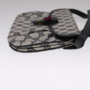 GUCCI GG Supreme Sherry Line Shoulder Bag PVC Red Navy Auth yk17172-5