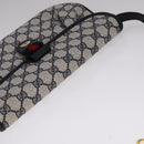 GUCCI GG Supreme Sherry Line Shoulder Bag PVC Red Navy Auth yk17172-6