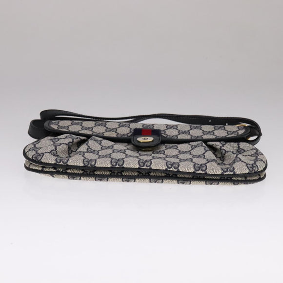 GUCCI GG Supreme Sherry Line Shoulder Bag PVC Red Navy Auth yk17172