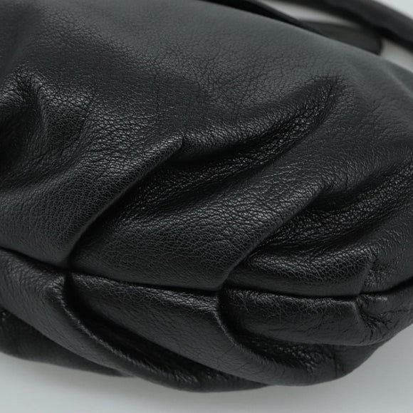 Salvatore Ferragamo Fringe Hand Bag Leather Black Auth yk17180