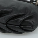 Salvatore Ferragamo Fringe Hand Bag Leather Black Auth yk17180-12