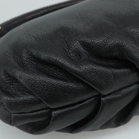 Salvatore Ferragamo Fringe Hand Bag Leather Black Auth yk17180