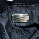 Salvatore Ferragamo Fringe Hand Bag Leather Black Auth yk17180-10
