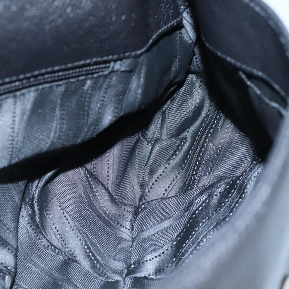 Salvatore Ferragamo Fringe Hand Bag Leather Black Auth yk17180