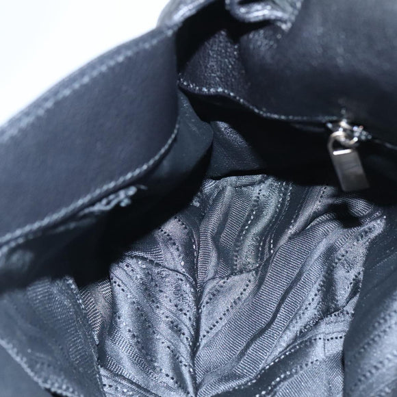 Salvatore Ferragamo Fringe Hand Bag Leather Black Auth yk17180