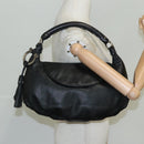 Salvatore Ferragamo Fringe Hand Bag Leather Black Auth yk17180-20