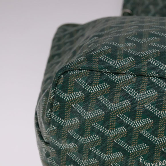 GOYARD Herringbone Saint Louis PM Tote Bag PVC Green Auth yk17206