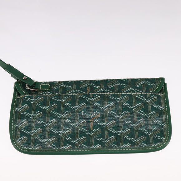 GOYARD Herringbone Saint Louis PM Tote Bag PVC Green Auth yk17206