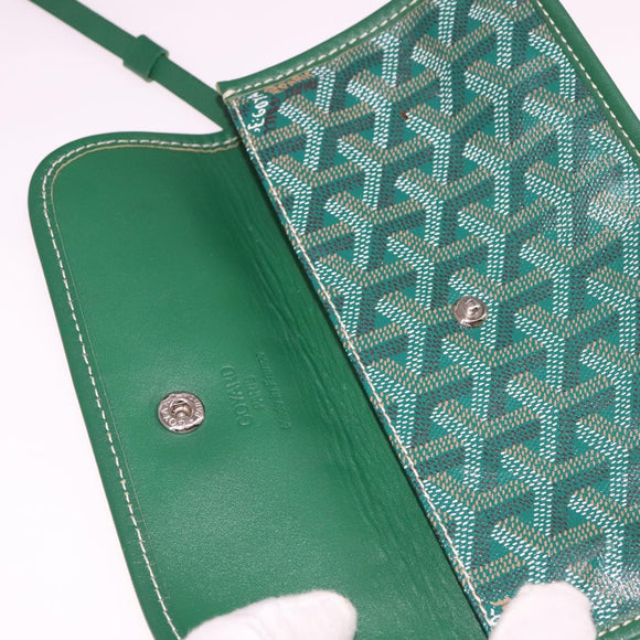 GOYARD Herringbone Saint Louis PM Tote Bag PVC Green Auth yk17206